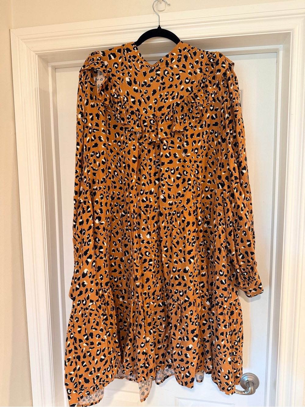 Eloquii Elements Mustard Leopard Print Mini Dress